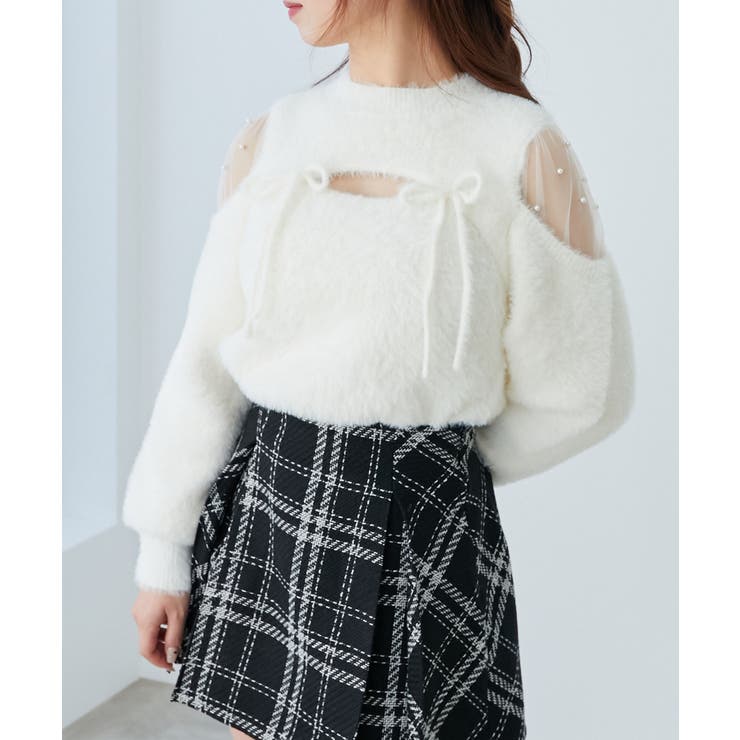 デコルテオープンシアーショルダーニット | MAJESTIC LEGON  | 詳細画像7 