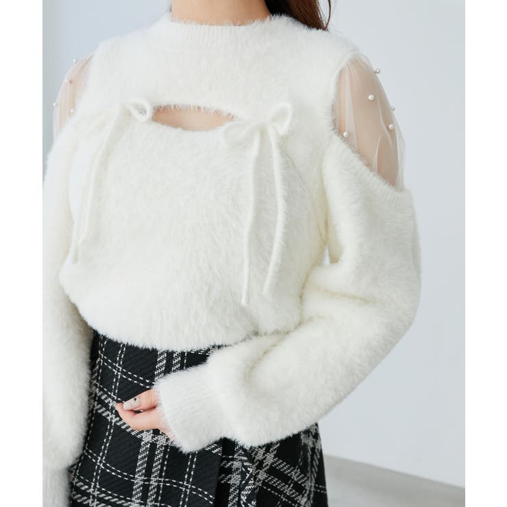 デコルテオープンシアーショルダーニット | MAJESTIC LEGON  | 詳細画像9 