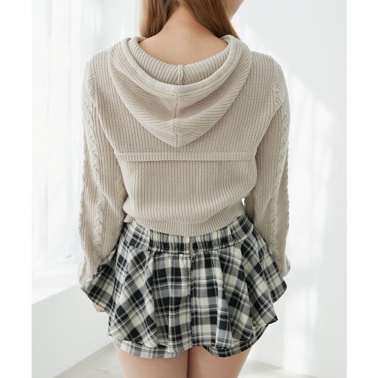 ポンポン付きフードケーブルニット | MAJESTIC LEGON  | 詳細画像10 