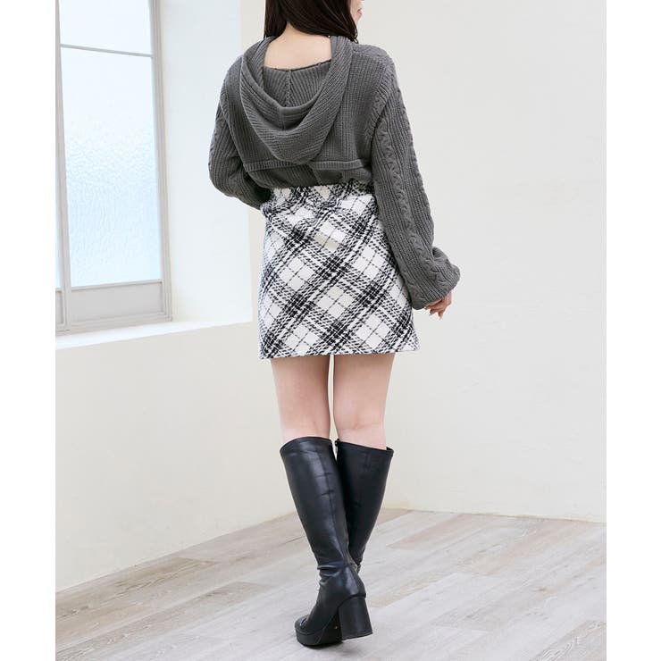 ポンポン付きフードケーブルニット | MAJESTIC LEGON  | 詳細画像21 