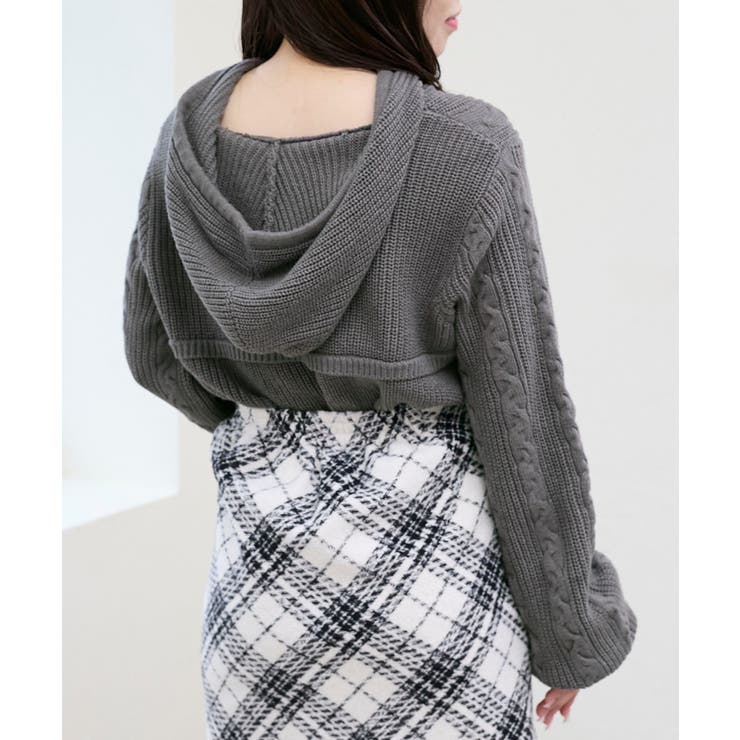 ポンポン付きフードケーブルニット | MAJESTIC LEGON  | 詳細画像24 