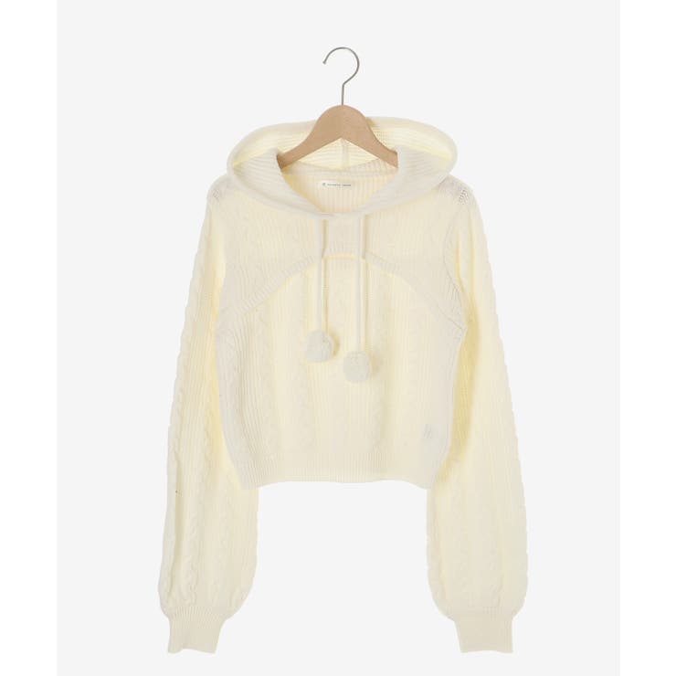 ポンポン付きフードケーブルニット | MAJESTIC LEGON  | 詳細画像26 