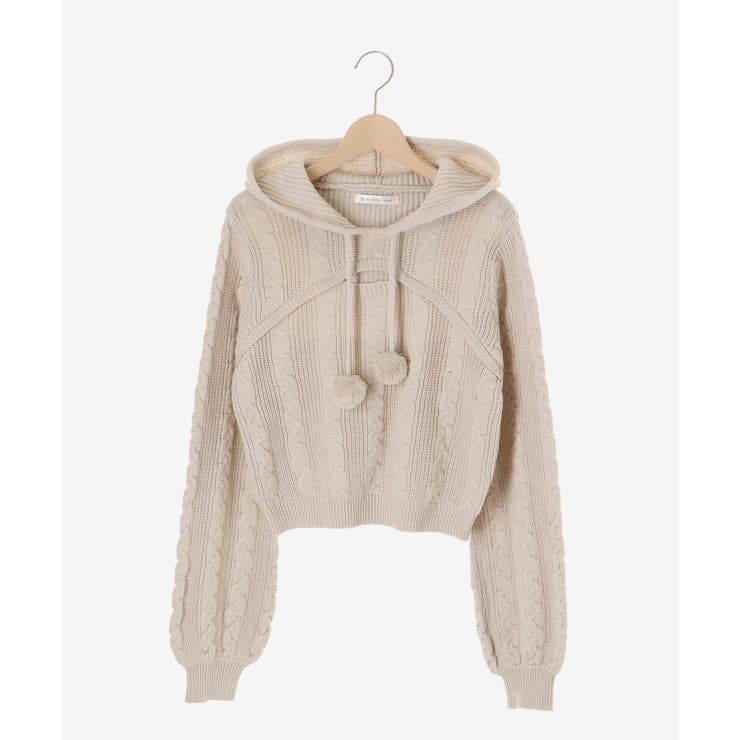 ポンポン付きフードケーブルニット | MAJESTIC LEGON  | 詳細画像27 