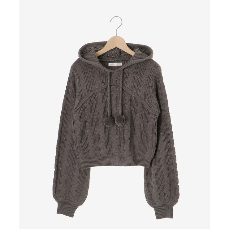 ポンポン付きフードケーブルニット | MAJESTIC LEGON  | 詳細画像28 