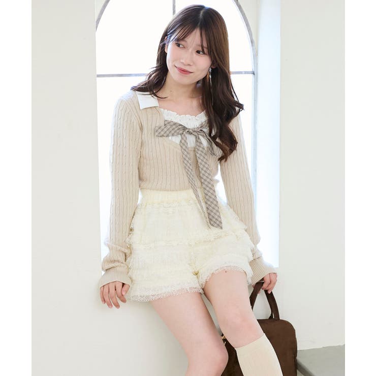 チェックリボンレイヤードライクニット | MAJESTIC LEGON  | 詳細画像18 