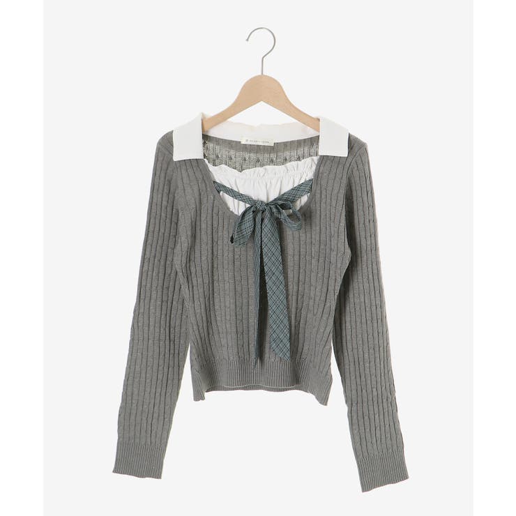 チェックリボンレイヤードライクニット | MAJESTIC LEGON  | 詳細画像27 