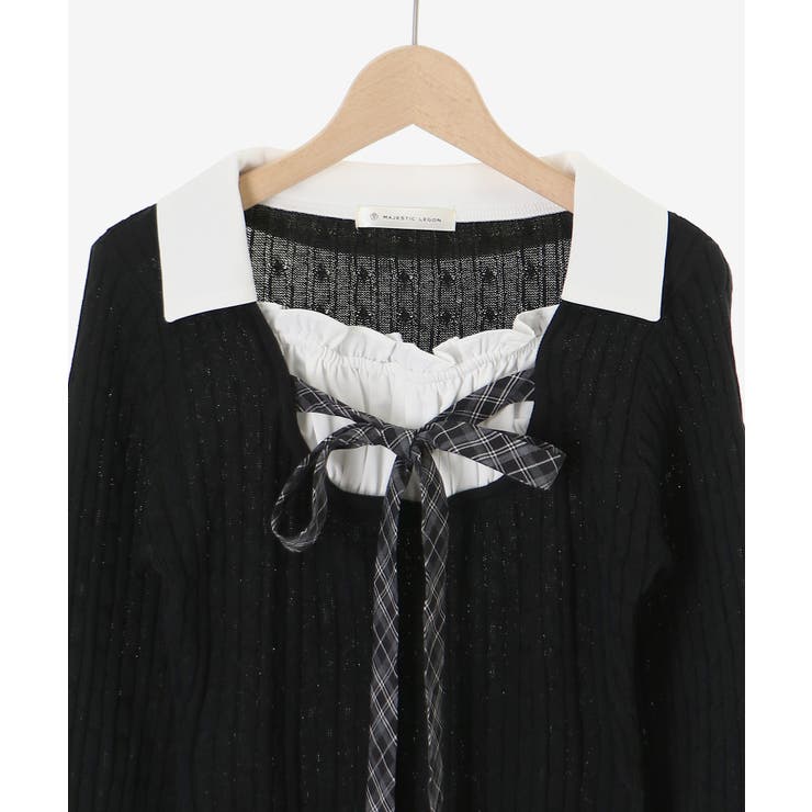 チェックリボンレイヤードライクニット | MAJESTIC LEGON  | 詳細画像30 