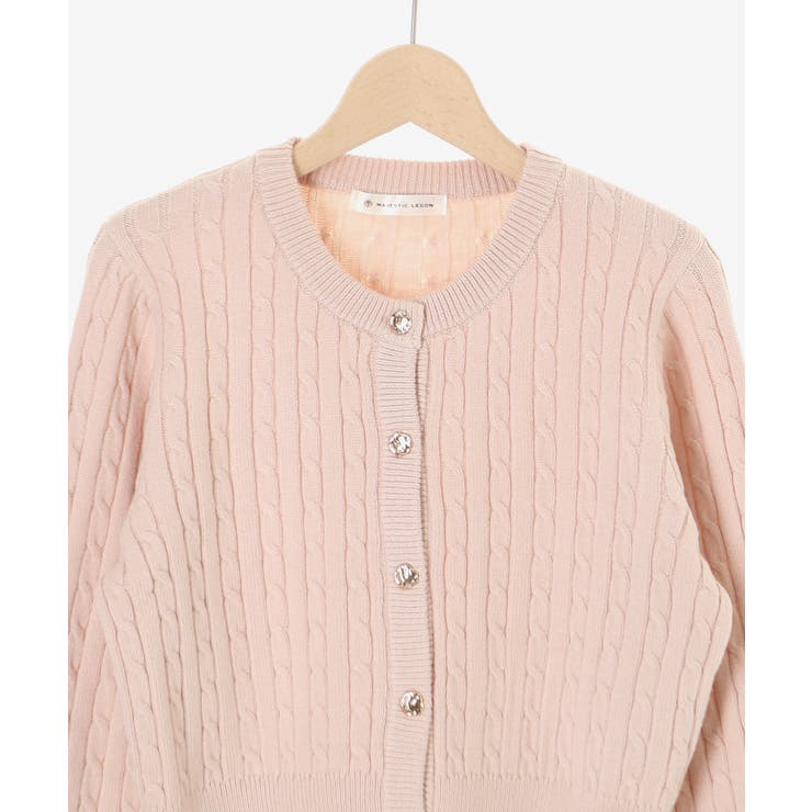 ゴールドボタンケーブルニットカーデ | MAJESTIC LEGON  | 詳細画像12 