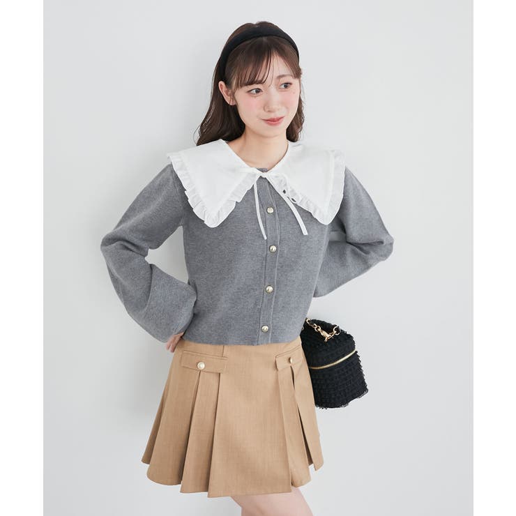 フリルカラーセットニットカーディガン | MAJESTIC LEGON  | 詳細画像1 