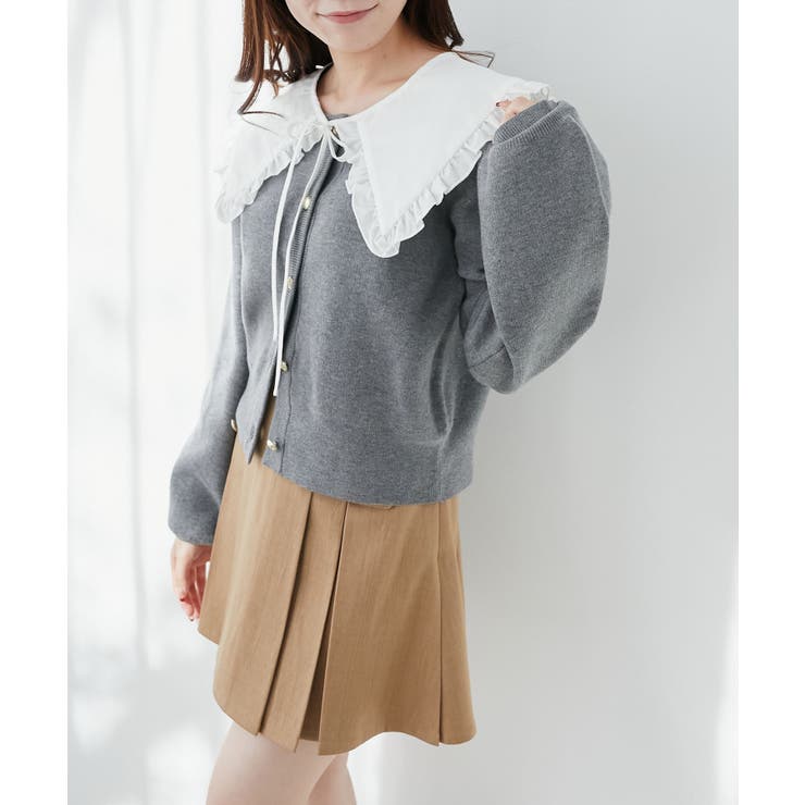 フリルカラーセットニットカーディガン | MAJESTIC LEGON  | 詳細画像12 