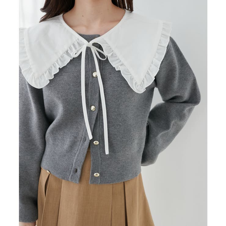 フリルカラーセットニットカーディガン | MAJESTIC LEGON  | 詳細画像14 