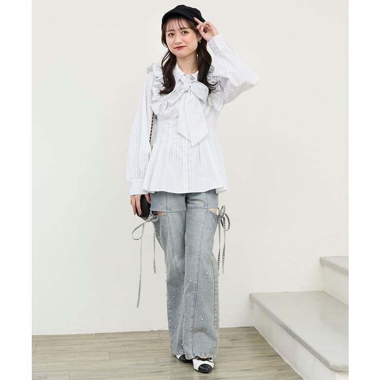 ショルダーフリルボウタイブラウス | MAJESTIC LEGON  | 詳細画像16 