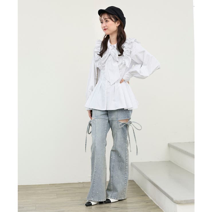 ショルダーフリルボウタイブラウス | MAJESTIC LEGON  | 詳細画像17 