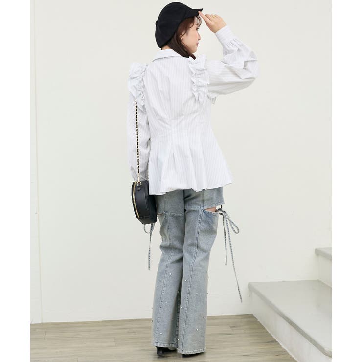 ショルダーフリルボウタイブラウス | MAJESTIC LEGON  | 詳細画像18 