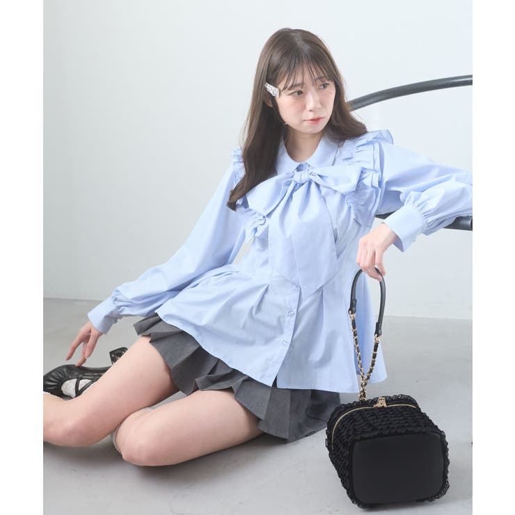 ショルダーフリルボウタイブラウス | MAJESTIC LEGON  | 詳細画像2 