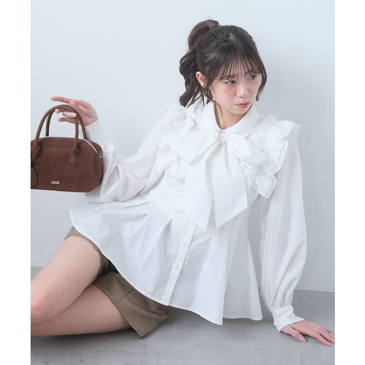 ショルダーフリルボウタイブラウス | MAJESTIC LEGON  | 詳細画像3 