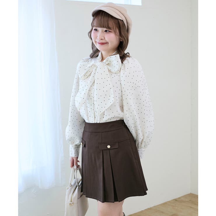 アイボリー柄 | バリエボウタイブラウス | MAJESTIC LEGON 