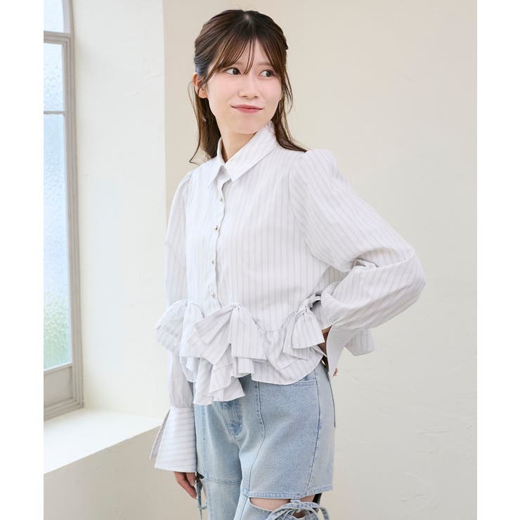 リボンフリルペプラムブラウス | MAJESTIC LEGON  | 詳細画像10 