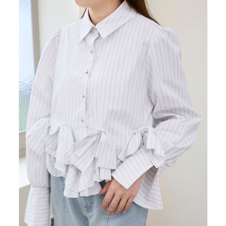 リボンフリルペプラムブラウス | MAJESTIC LEGON  | 詳細画像12 