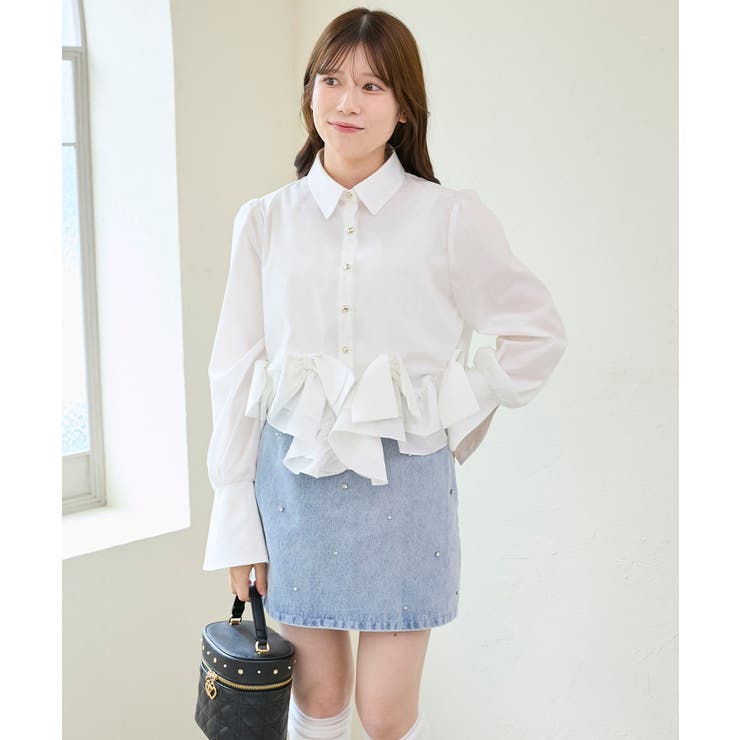 リボンフリルペプラムブラウス | MAJESTIC LEGON  | 詳細画像16 