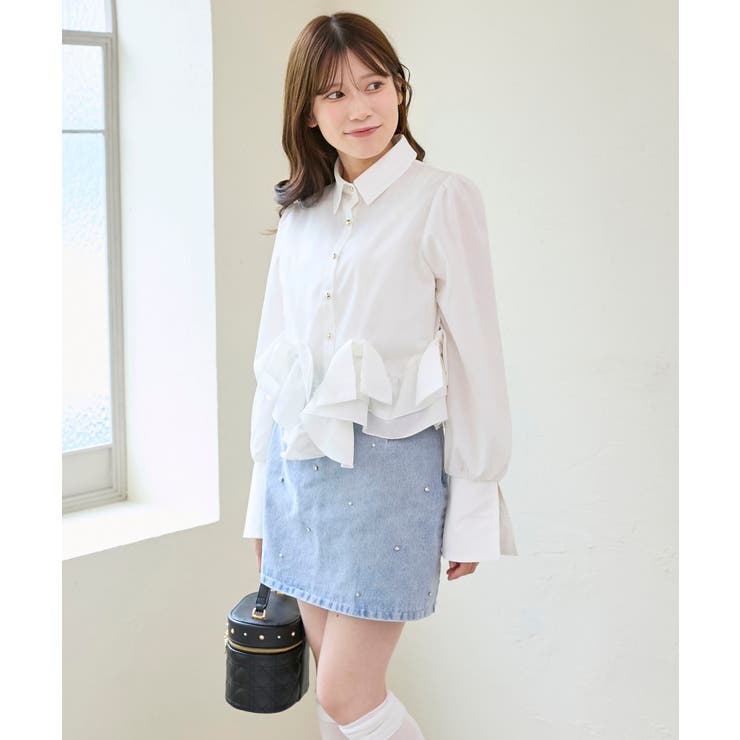 リボンフリルペプラムブラウス | MAJESTIC LEGON  | 詳細画像17 