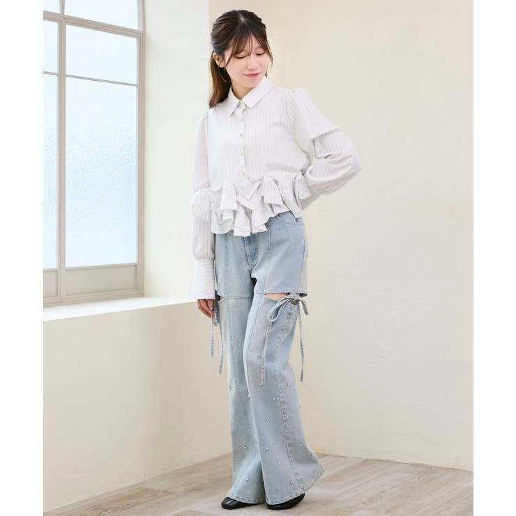 リボンフリルペプラムブラウス | MAJESTIC LEGON  | 詳細画像6 