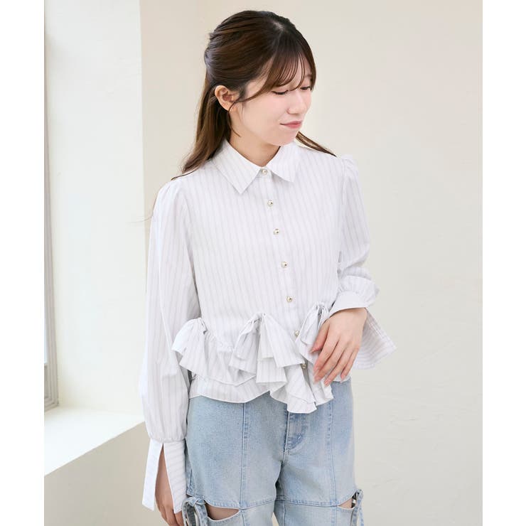 リボンフリルペプラムブラウス | MAJESTIC LEGON  | 詳細画像9 