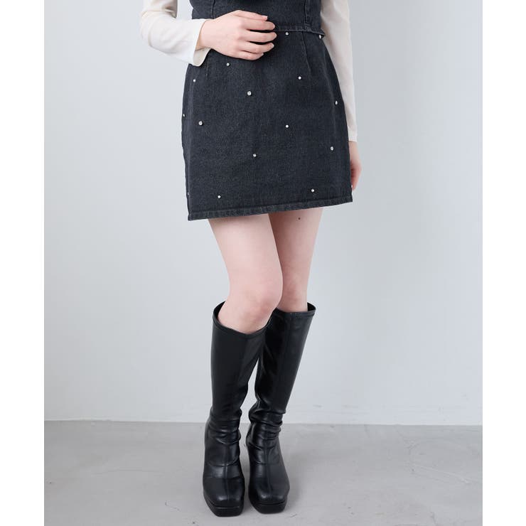 ビジュー付き台形ミニスカパン | MAJESTIC LEGON  | 詳細画像12 