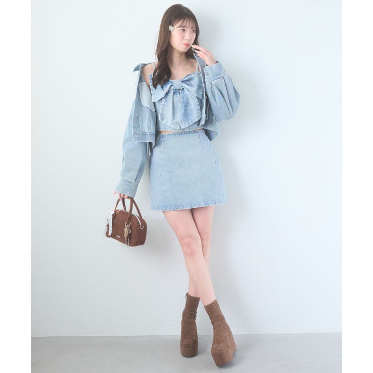 ビジュー付き台形ミニスカパン | MAJESTIC LEGON  | 詳細画像30 