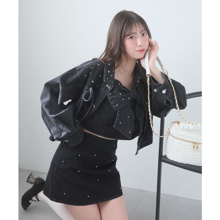 ビジュー付き台形ミニスカパン | MAJESTIC LEGON  | 詳細画像5 