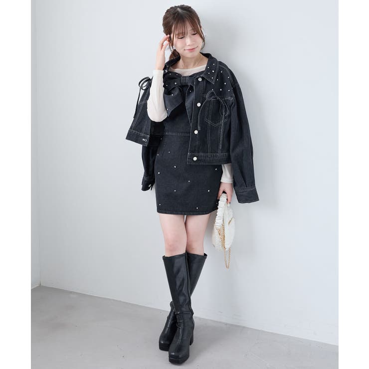 ビジュー付き台形ミニスカパン | MAJESTIC LEGON  | 詳細画像8 