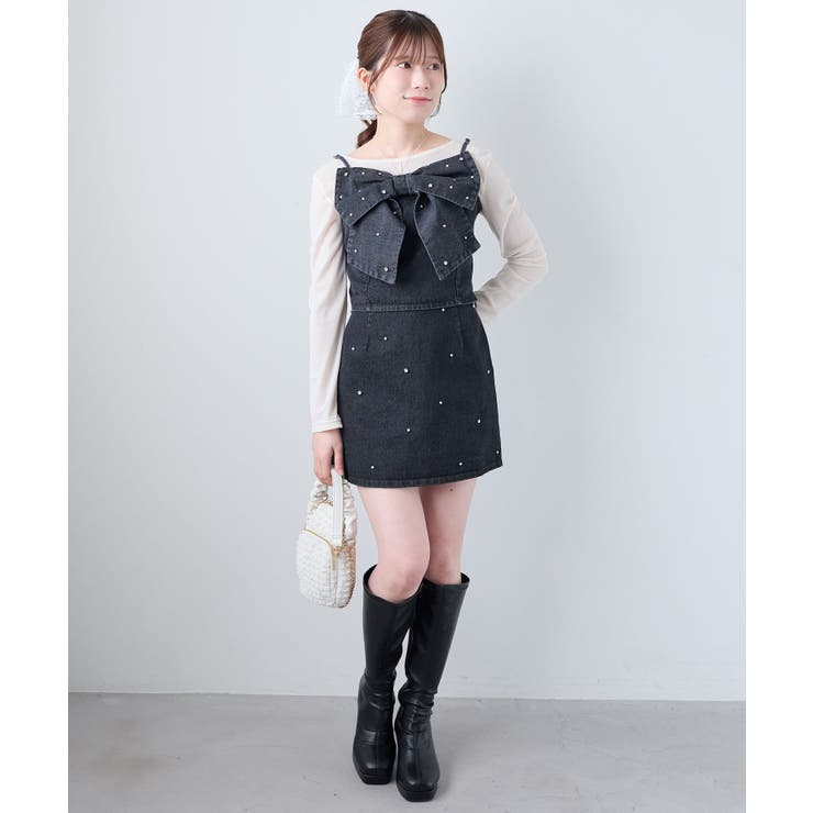 ビジュー付き台形ミニスカパン | MAJESTIC LEGON  | 詳細画像9 