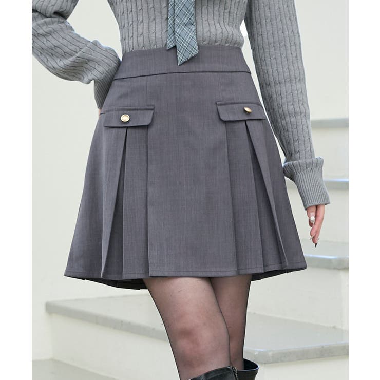 ゴールドボタンプリーツミニスカパン | MAJESTIC LEGON  | 詳細画像12 