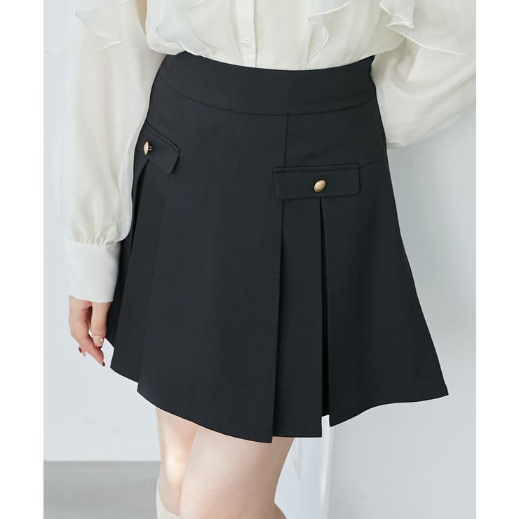 ゴールドボタンプリーツミニスカパン | MAJESTIC LEGON  | 詳細画像17 