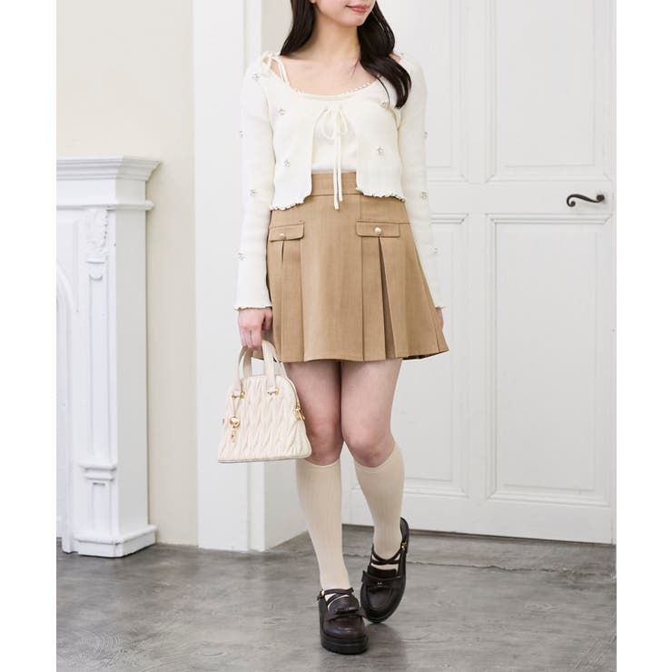 ゴールドボタンプリーツミニスカパン | MAJESTIC LEGON  | 詳細画像2 