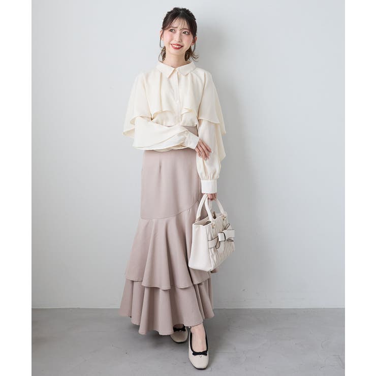 ピンクベージュ | キラキラレースアップマーメイドスカート | MAJESTIC LEGON 