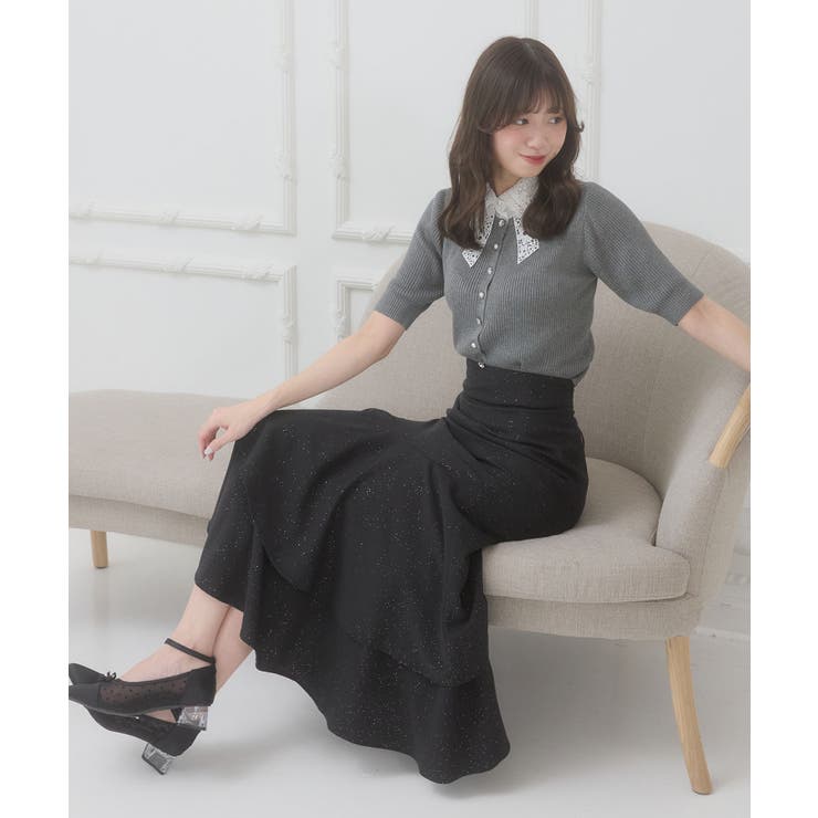 ブラック | キラキラレースアップマーメイドスカート | MAJESTIC LEGON 