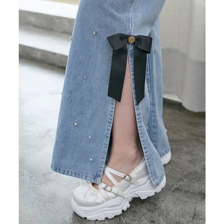 サイドリボンビジューデニムパンツ | MAJESTIC LEGON  | 詳細画像11 