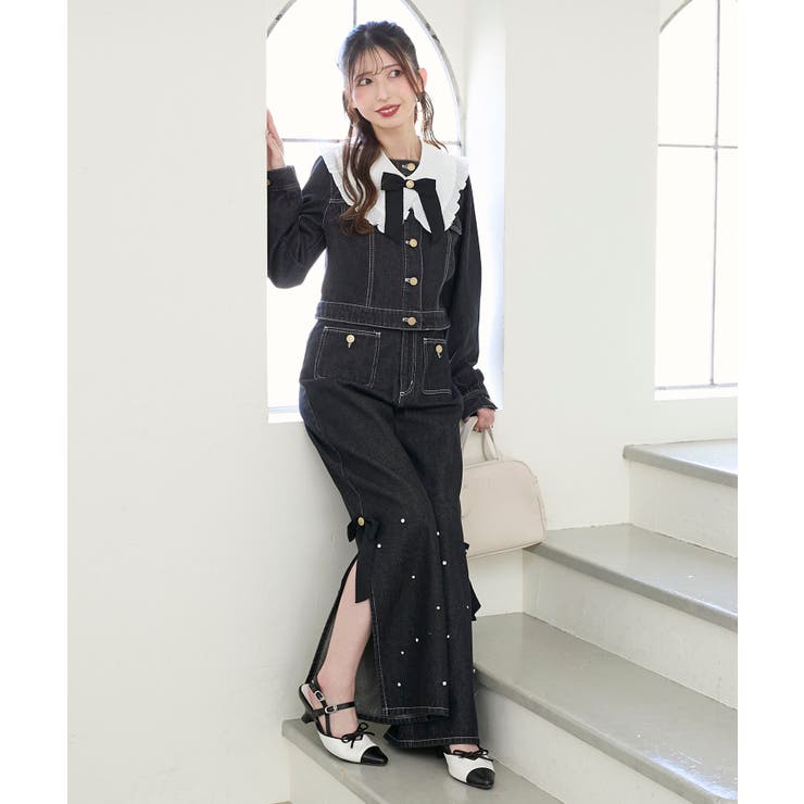 サイドリボンビジューデニムパンツ | MAJESTIC LEGON  | 詳細画像13 