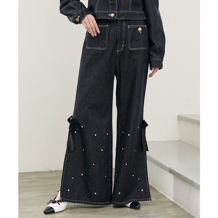 サイドリボンビジューデニムパンツ | MAJESTIC LEGON  | 詳細画像16 