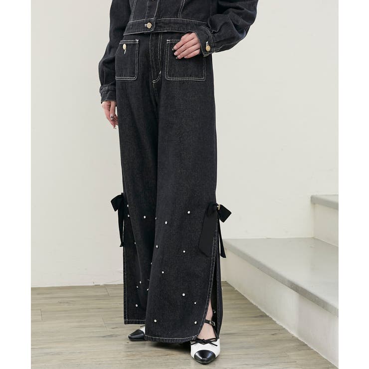 サイドリボンビジューデニムパンツ | MAJESTIC LEGON  | 詳細画像17 