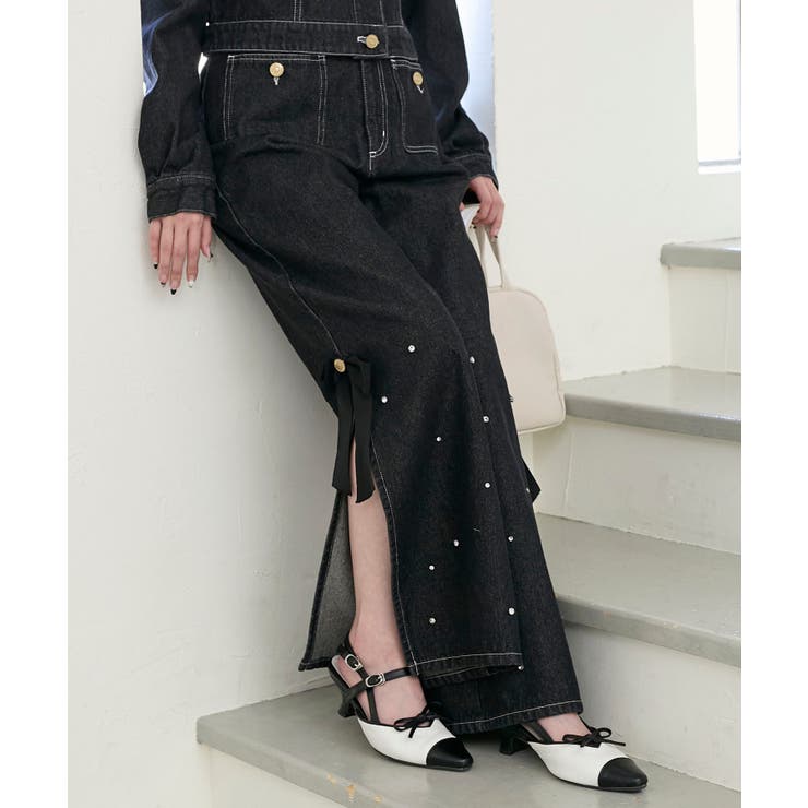 サイドリボンビジューデニムパンツ | MAJESTIC LEGON  | 詳細画像19 