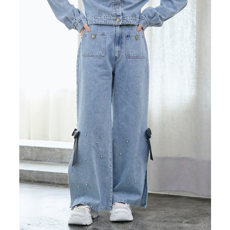 サイドリボンビジューデニムパンツ | MAJESTIC LEGON  | 詳細画像8 