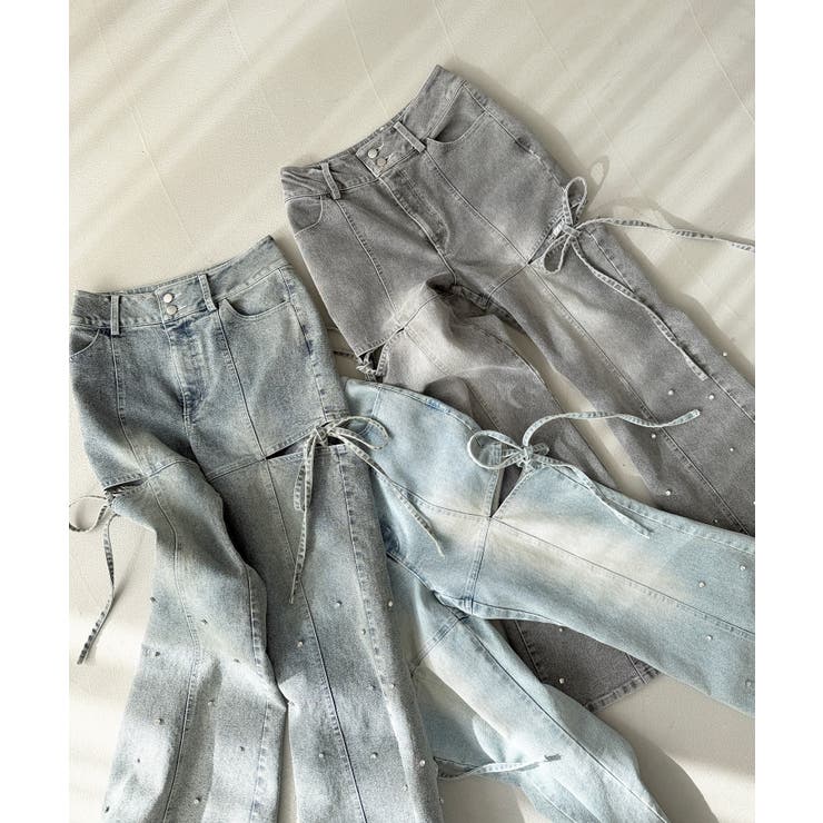 スリットビジューフレアデニムパンツ | MAJESTIC LEGON  | 詳細画像2 