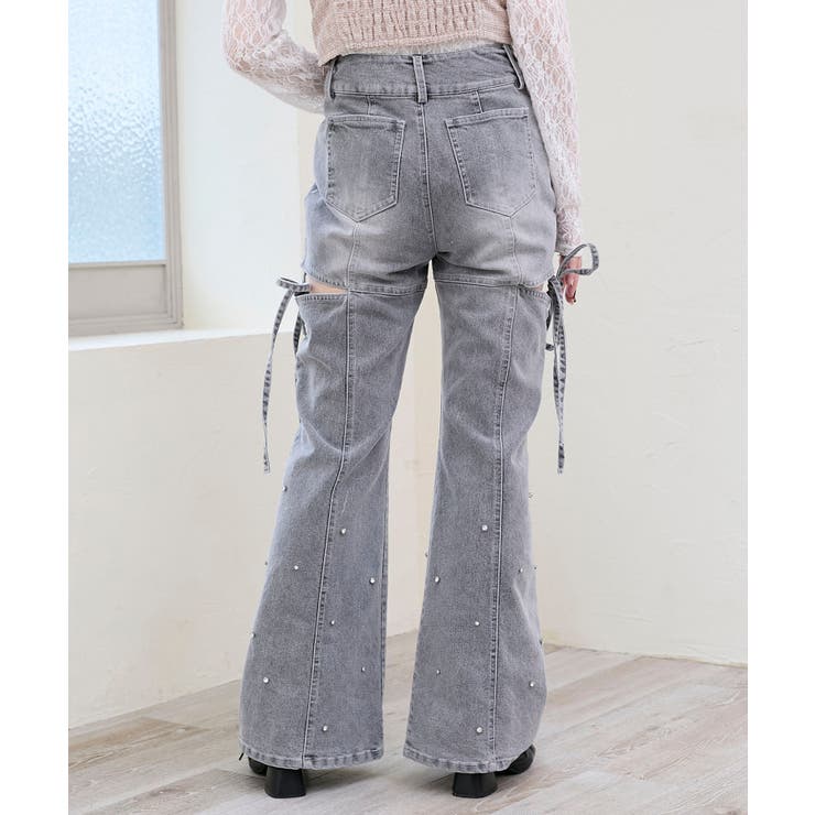 スリットビジューフレアデニムパンツ | MAJESTIC LEGON  | 詳細画像28 