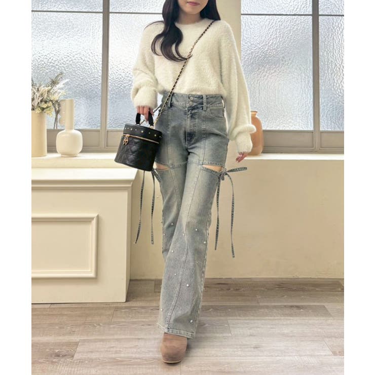 スリットビジューフレアデニムパンツ | MAJESTIC LEGON  | 詳細画像30 