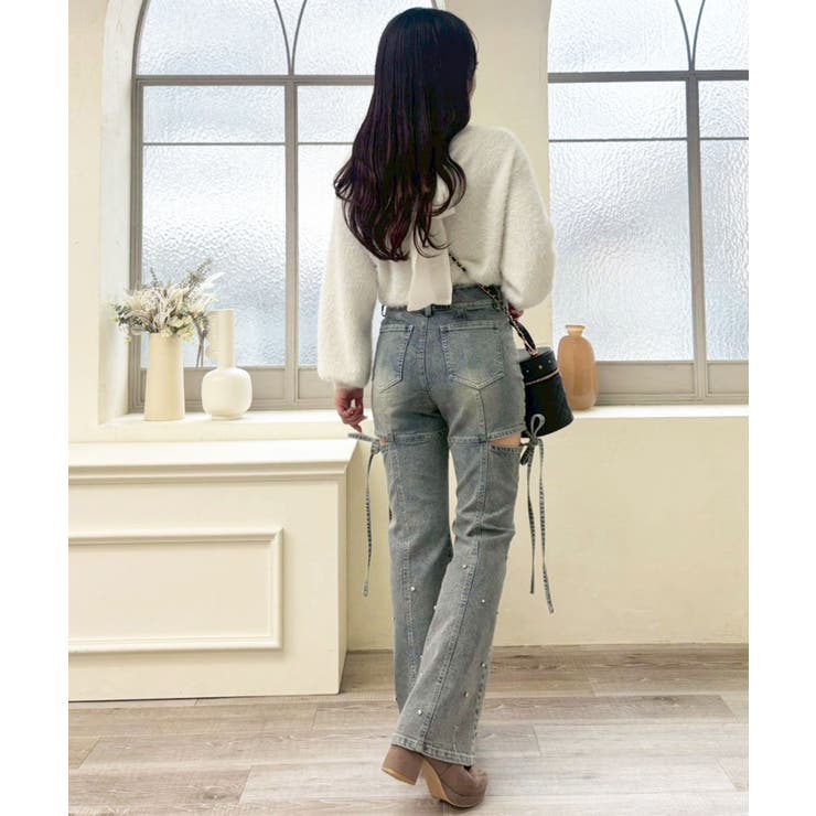 スリットビジューフレアデニムパンツ | MAJESTIC LEGON  | 詳細画像32 