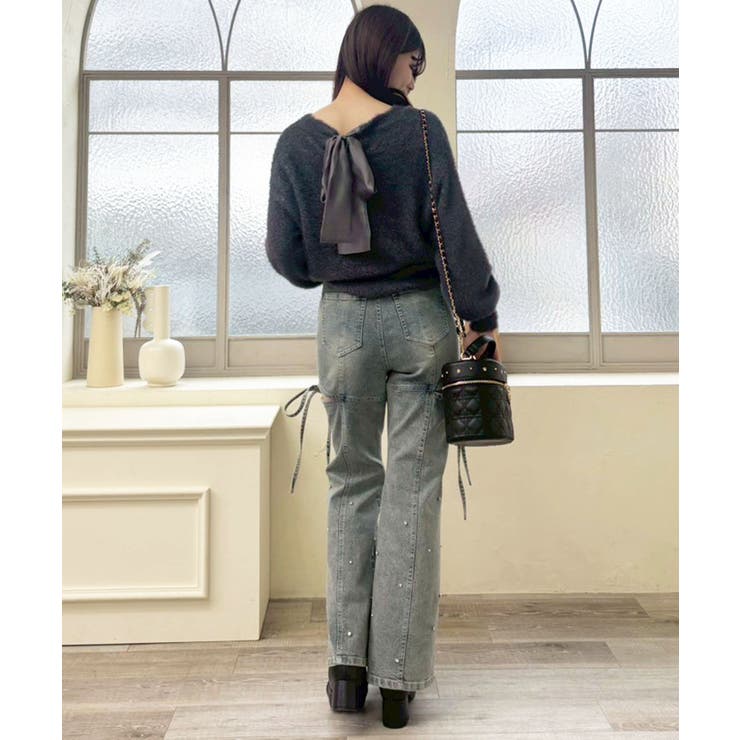 スリットビジューフレアデニムパンツ | MAJESTIC LEGON  | 詳細画像35 