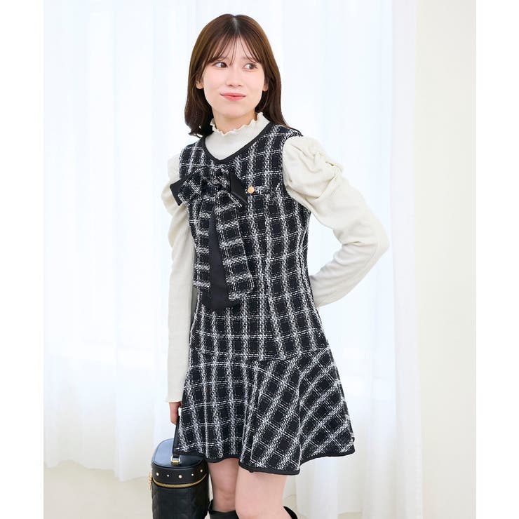 リボンブローチセットツイードワンピ | MAJESTIC LEGON  | 詳細画像17 