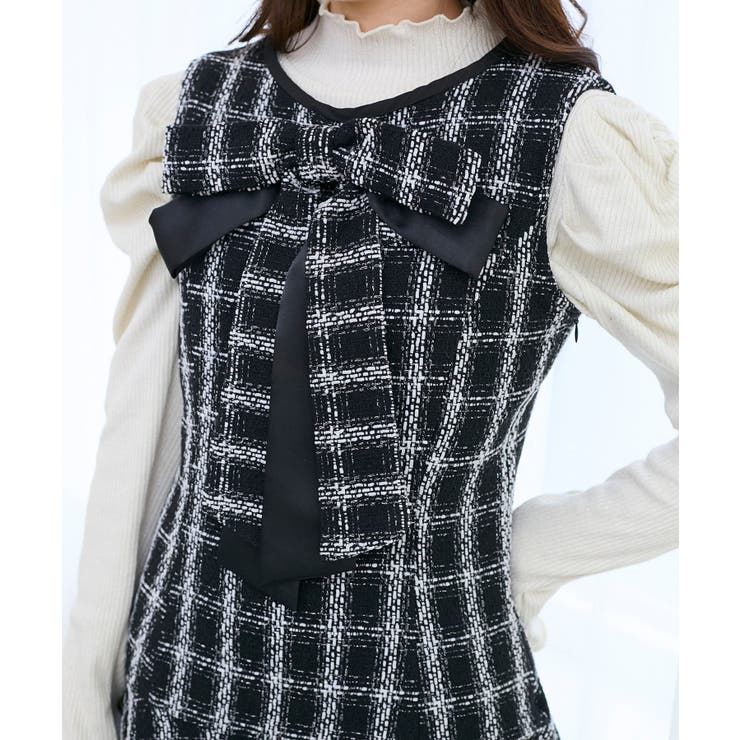 リボンブローチセットツイードワンピ | MAJESTIC LEGON  | 詳細画像19 